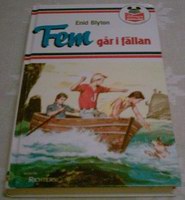 Swedish bookcover: "Fem går i fällan"