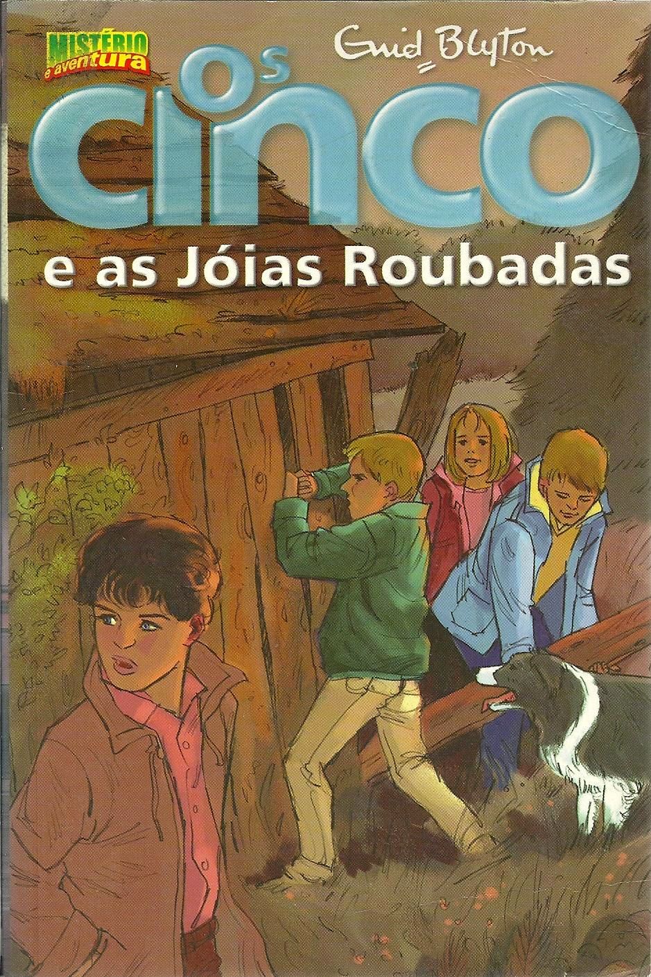 Portuguese bookcover: "Os Cinco no Lago Negro / Os Cinco e as Jóias Roubadas"