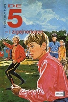 dänisches Buchcover: "De fem i zigøjnerlejren / De 5 har det fedt / De 5 og den gamle borg"