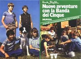 italienisches Buchcover: "Una faccia nel buio / I Cinque si divertono un mondo / Il mistero del castello"