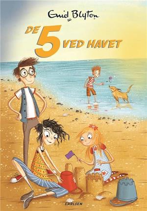 Danish bookcover: "De fem ved havet"