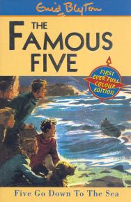 English bookcover: "Five go down to the sea"