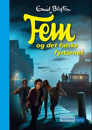 Norwegian bookcover: "Fem reiser til sjøen / Fem og det falske fyrtårnet"