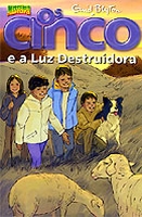 Portuguese bookcover: "Os Cinco na Torre do Farol / Os Cinco e a Luz Destruidora"