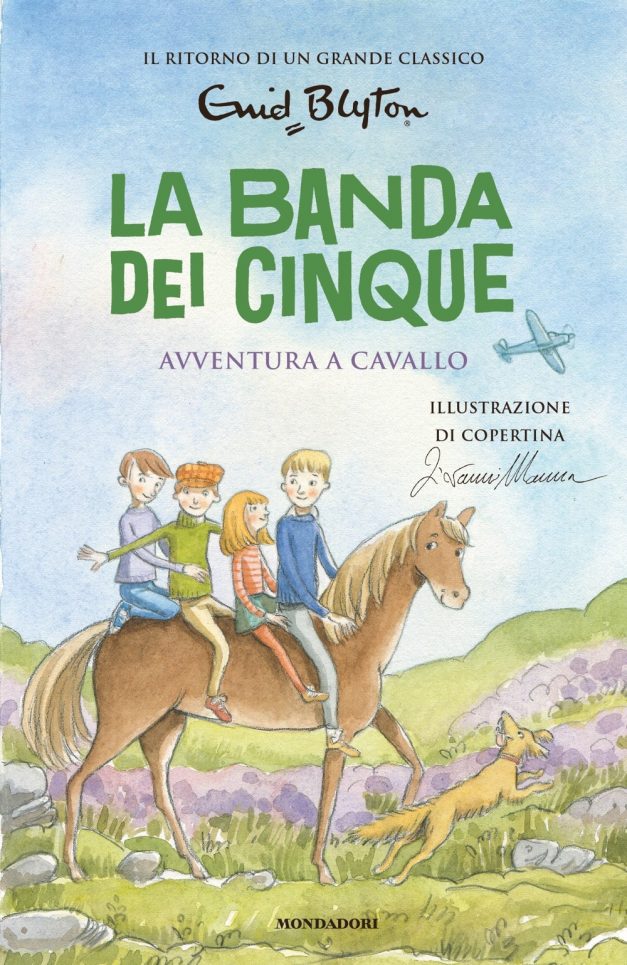 italienisches Buchcover: "I cinque perduti nella nebbia / Perduti nella nebbia / Avventura a cavallo"
