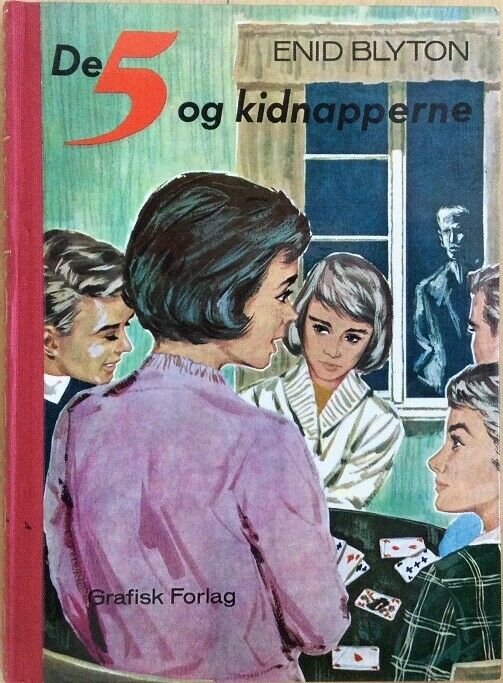 Danish bookcover: "De fem og kidnapperne / De 5 har det sjovt"