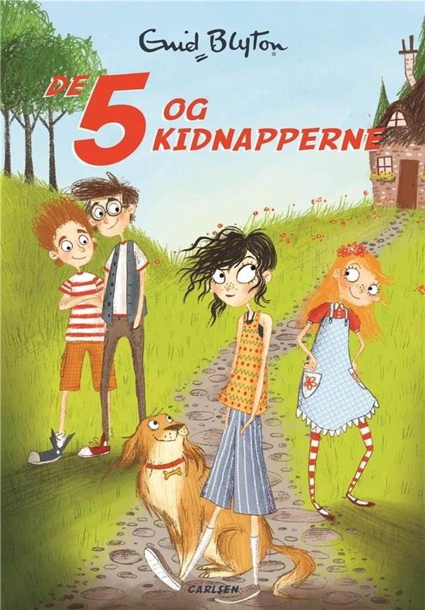 Danish bookcover: "De fem og kidnapperne / De 5 har det sjovt"