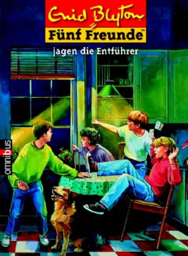 German bookcover: "Fünf Freunde jagen die Entführer"