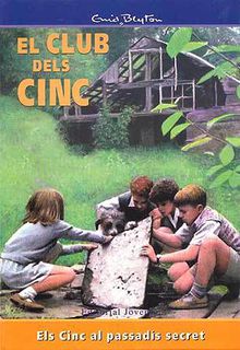 Catalan bookcover: "Els Cinc al passadís secret"