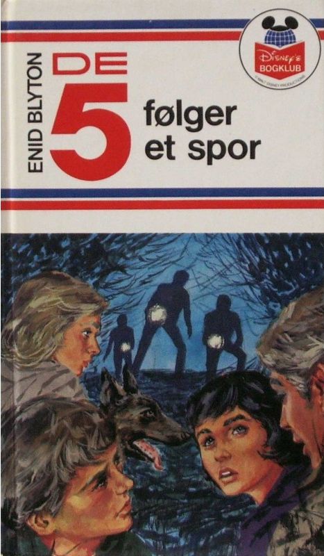 Danish bookcover: "De fem følger et spor / De 5 på sporet"