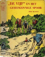 Dutch bookcover: "De Vijf en het geheimzinnige spoor"