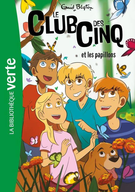 französisches Buchcover: "Le Club des Cinq et les papillons / Les Cinq contre les espions"