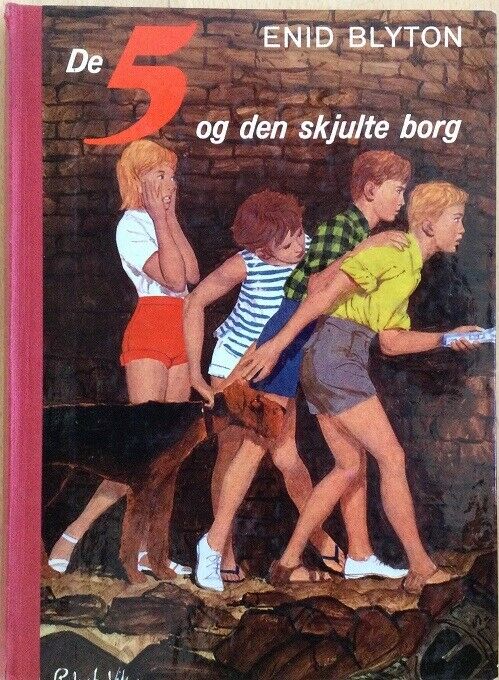 Danish bookcover: "De fem og den skjulte borg / De 5 på gården"