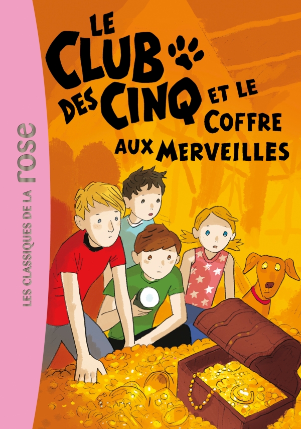 French bookcover: "Le Club des Cinq et le coffre aux merveilles / Les Cinq et le trésor du château enfoui"