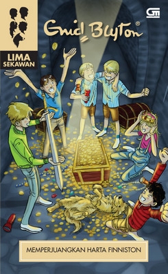 Indonesian bookcover: "Seri Lima Sekawan: Memperjuangkan Harta Finniston"