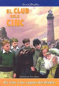 Catalan bookcover: "Els Cinc a les Roques del Diable"