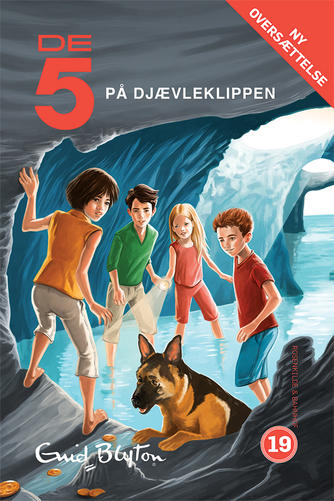 Danish bookcover: "De fem på djævleklippen"