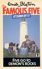 English bookcover: "Five go to Demon´s Rocks"