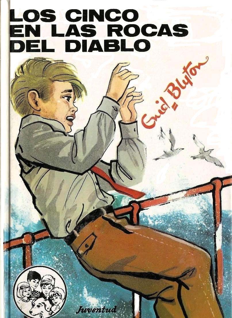 Spanish bookcover: "Los Cinco en las rocas del diablo"