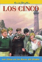 Spanish bookcover: "Los Cinco en las rocas del diablo"