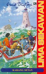 Indonesian bookcover: "Seri Lima Sekawan: Karang Setan"