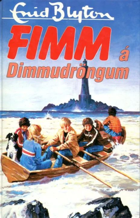 Icelandic bookcover: "Fimm á Dimmugöngum"