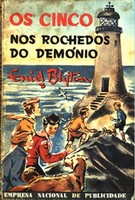 Portuguese bookcover: "Os Cinco nos Rochedos do Demónio"