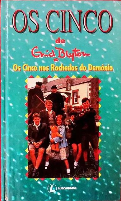 Portuguese bookcover: "Os Cinco nos Rochedos do Demónio"