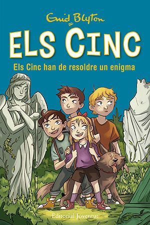 Catalan bookcover: "Els Cinc han de resoldre un enigma"