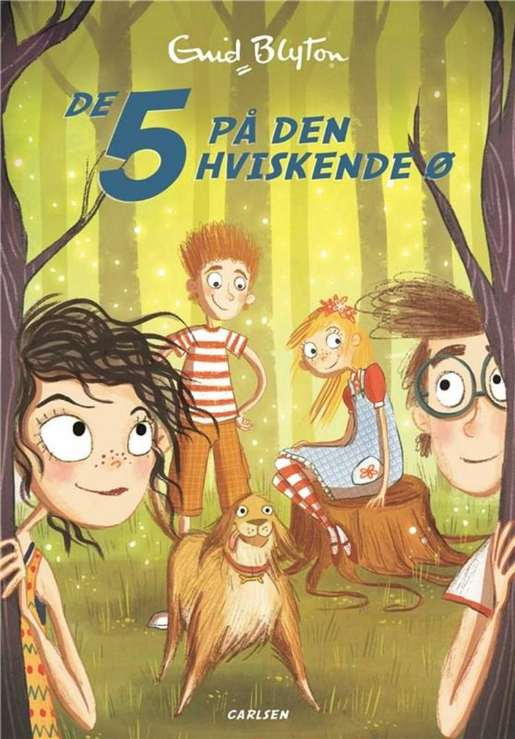 Danish bookcover: "De fem på den hviskende ø / De 5 løser et mysteruim"