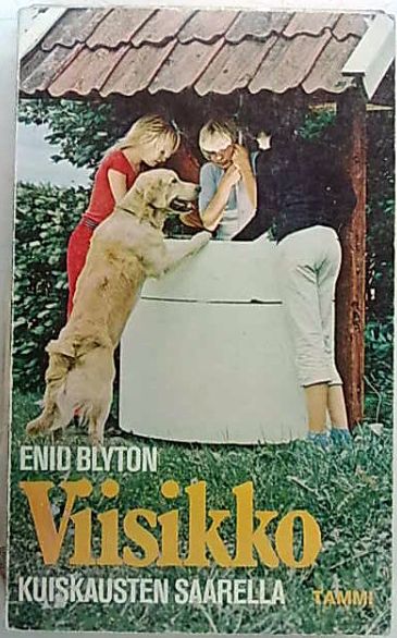 Finnish bookcover: "Viisikko kuiskausten saarella"