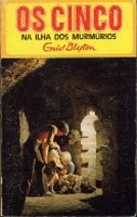 Portuguese bookcover: "Os Cinco na Ilha dos Murmúrios"