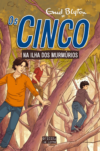 Portuguese bookcover: "Os Cinco na Ilha dos Murmúrios"