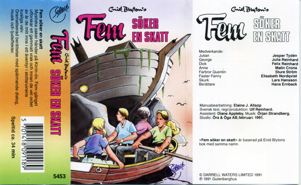 schwedisches Hörspielcover: "Fem söker en skatt"