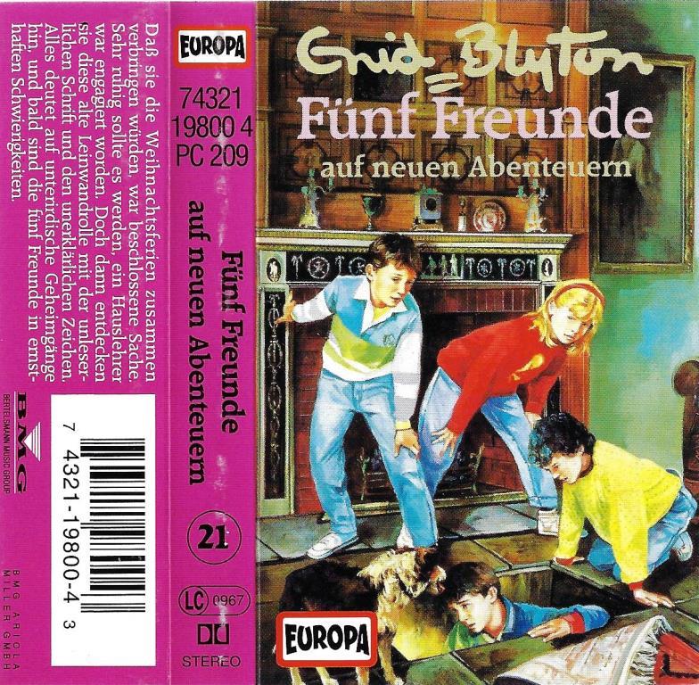 deutsches Hörspielcover: "Fünf Freunde auf neuen Abenteuern"
