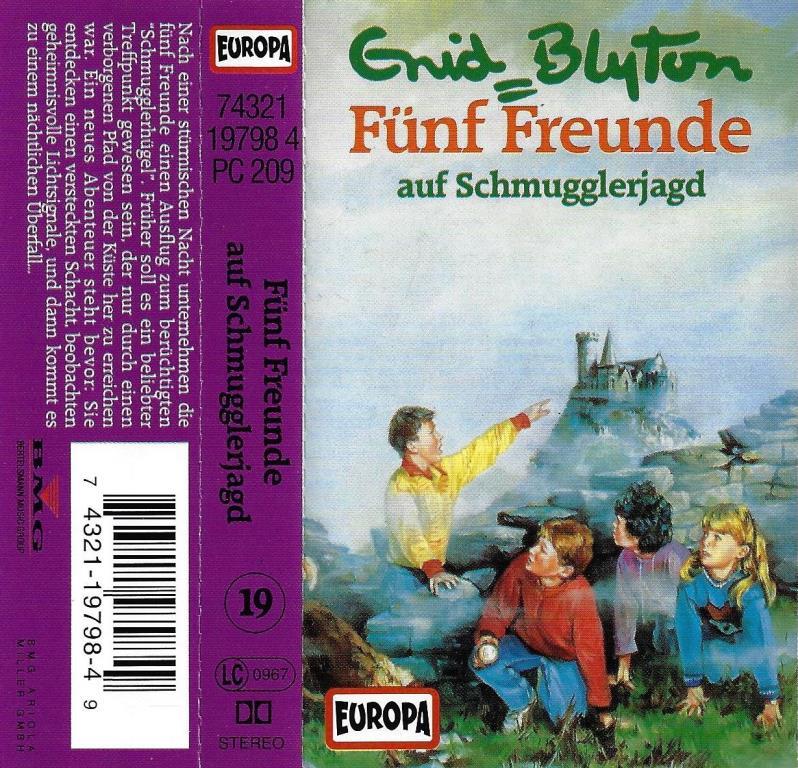deutsches Hörspielcover: "Fünf Freunde auf Schmugglerjagd"