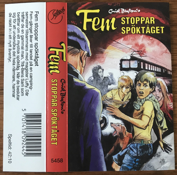 schwedisches Hörspielcover: "Fem stoppar spöktäget"