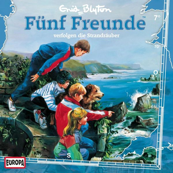 German radio-playcover: "Fünf Freunde verfolgen die Strandräuber"