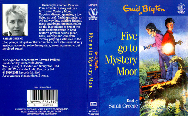 englisches Hörspielcover: "Five go to Mystery Moor"
