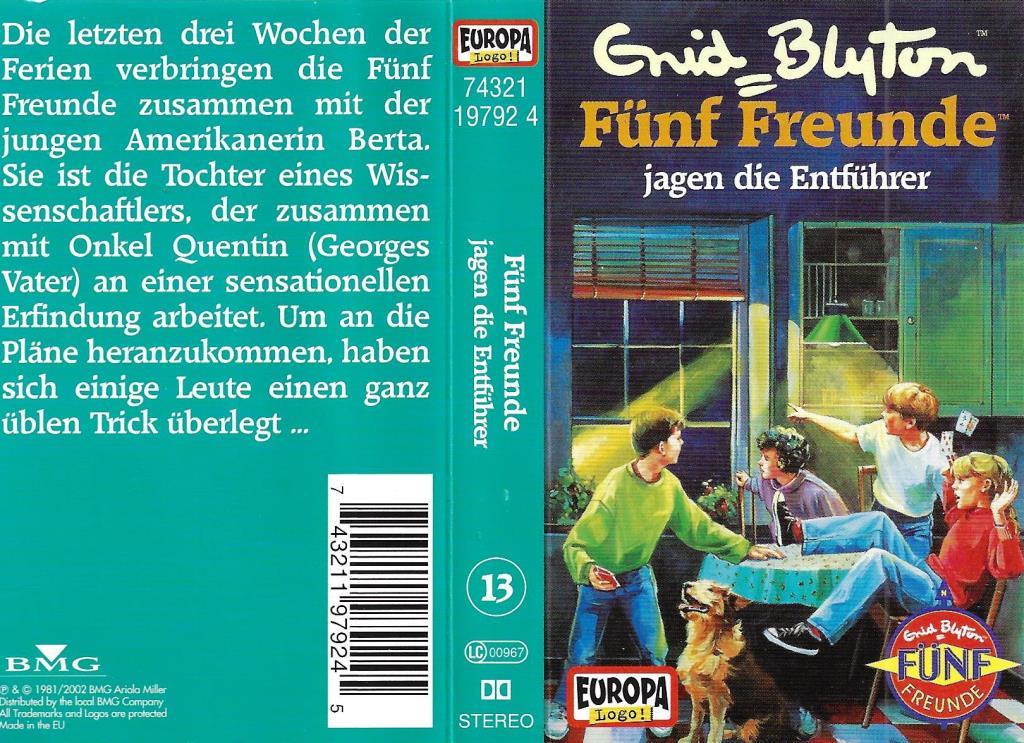 German radio-playcover: "Fünf Freunde jagen die Entführer"