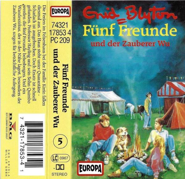 German radio-playcover: "Fünf Freunde und der Zauberer Wu"
