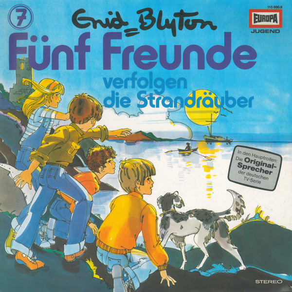 German LPcover: "Fünf Freunde verfolgen die Strandräuber"