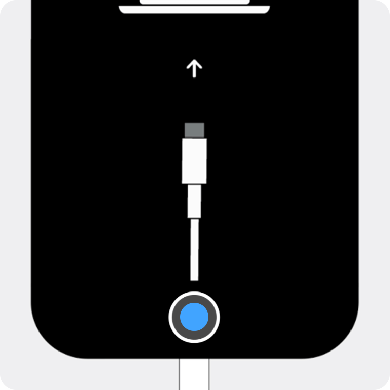 iPhone переходить у режим відновлення, коли на екрані з’являється зображення комп’ютера й кабелю.