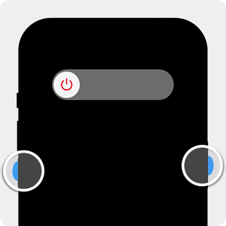Кнопка зменшення гучності та бічна кнопка на iPhone із Face ID.