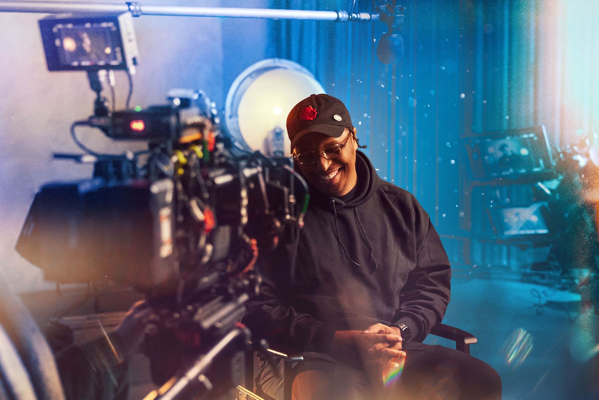 Scene of director being interviewed