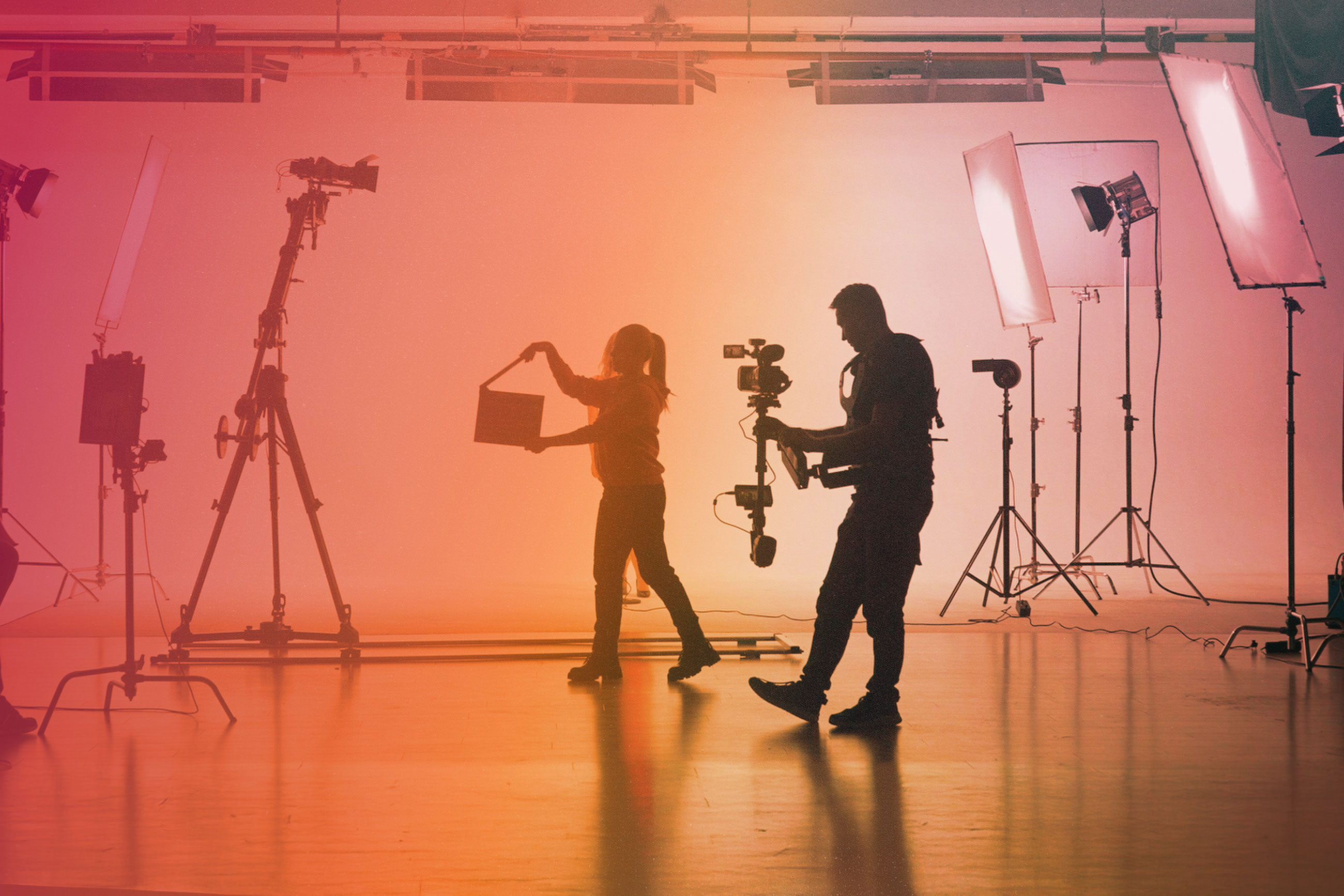 Scene of director being interviewed
