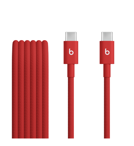 Beats USB-C to USB-C Woven Cable (1.5 m / 5 ft) in Rapid Red.