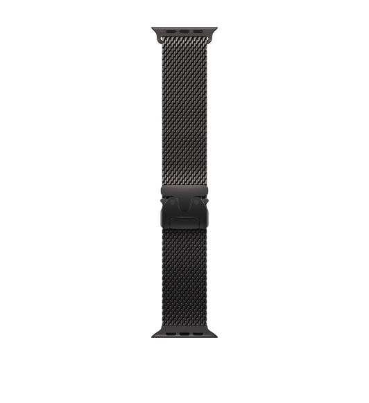 Black Titanium Milanese Loop with polished mesh and magnetic hook closure