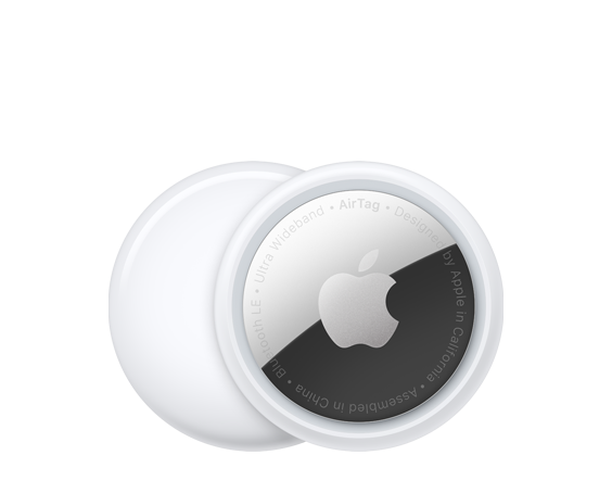 Personalisierbare AirTags mit individuellem Text und Emojis.