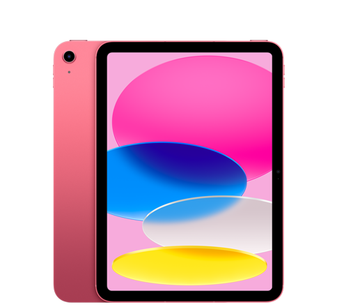 Personalisiertes iPad der zehnten Generation mit individuellem Text und Emojis.